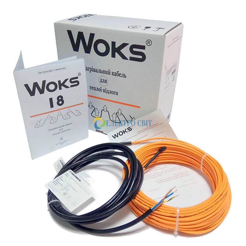 Тёплый пол WOKS - 18 двухжильный кабель 1380 Вт (длина 78 метров).