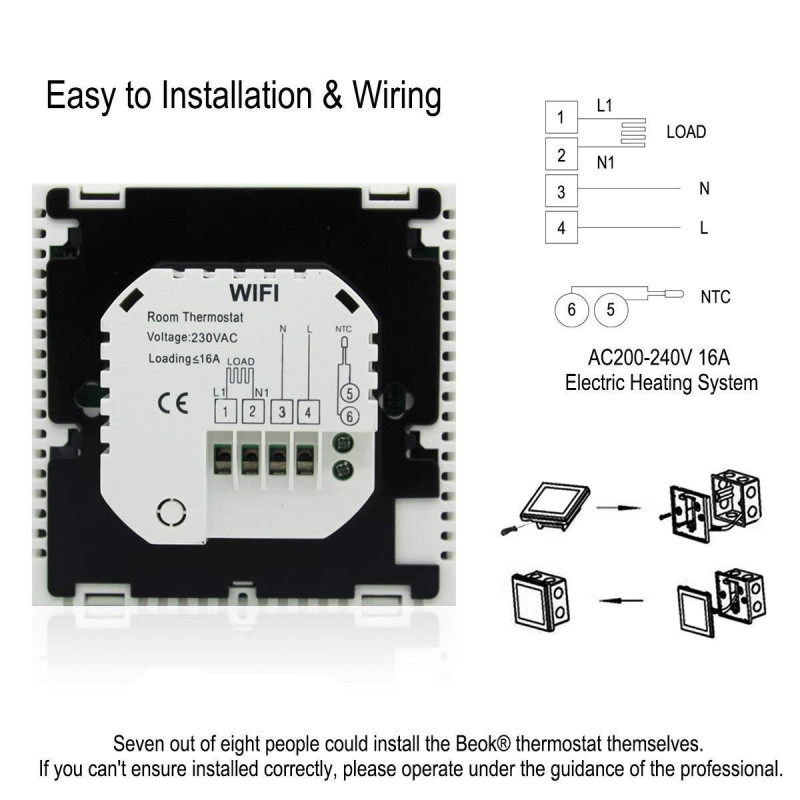 Терморегулятор Ecoset BHT 321 WiFi з датчиком температури 3м
